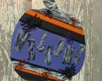 Halloween Door Hanger, Fall Door Hanger, Halloween Door Décor, Fall Door Décor, Pumpkin Door Hanger, Halloween Wreath, Fall Wreath
