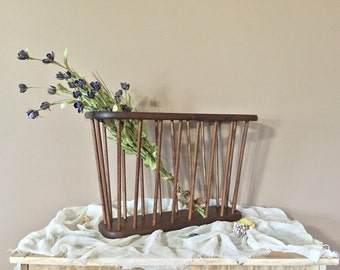 Mid Century Modern Magazine Rack / Magazine Stand / Vintage Magazine Rack / Wood Magazine Stand