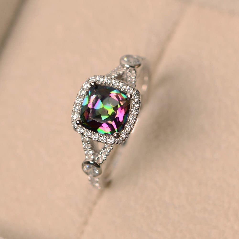 Diamond Mystic Topaz Engagement Rings Diamond Mystic Topaz Engagement Rings
