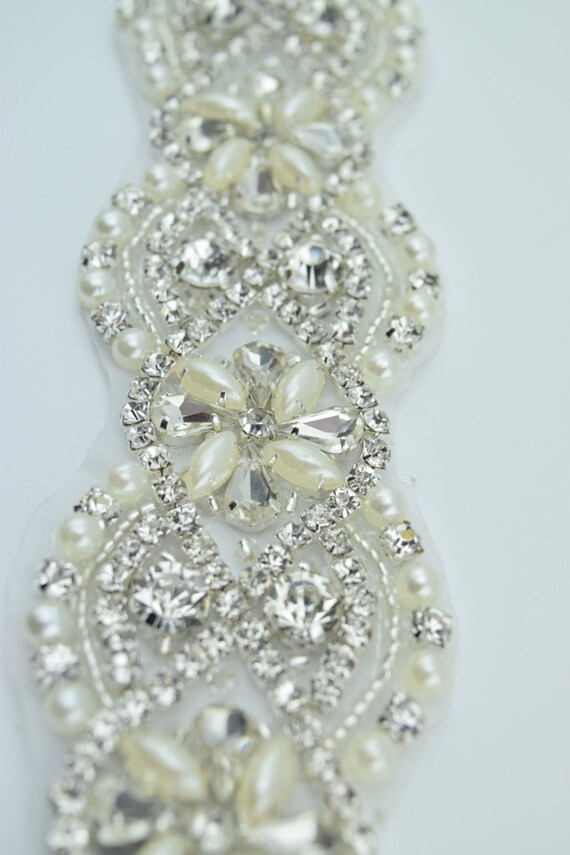 Crystal Rhinestone and Pearl Trim by the Yard by CrystalTrimming