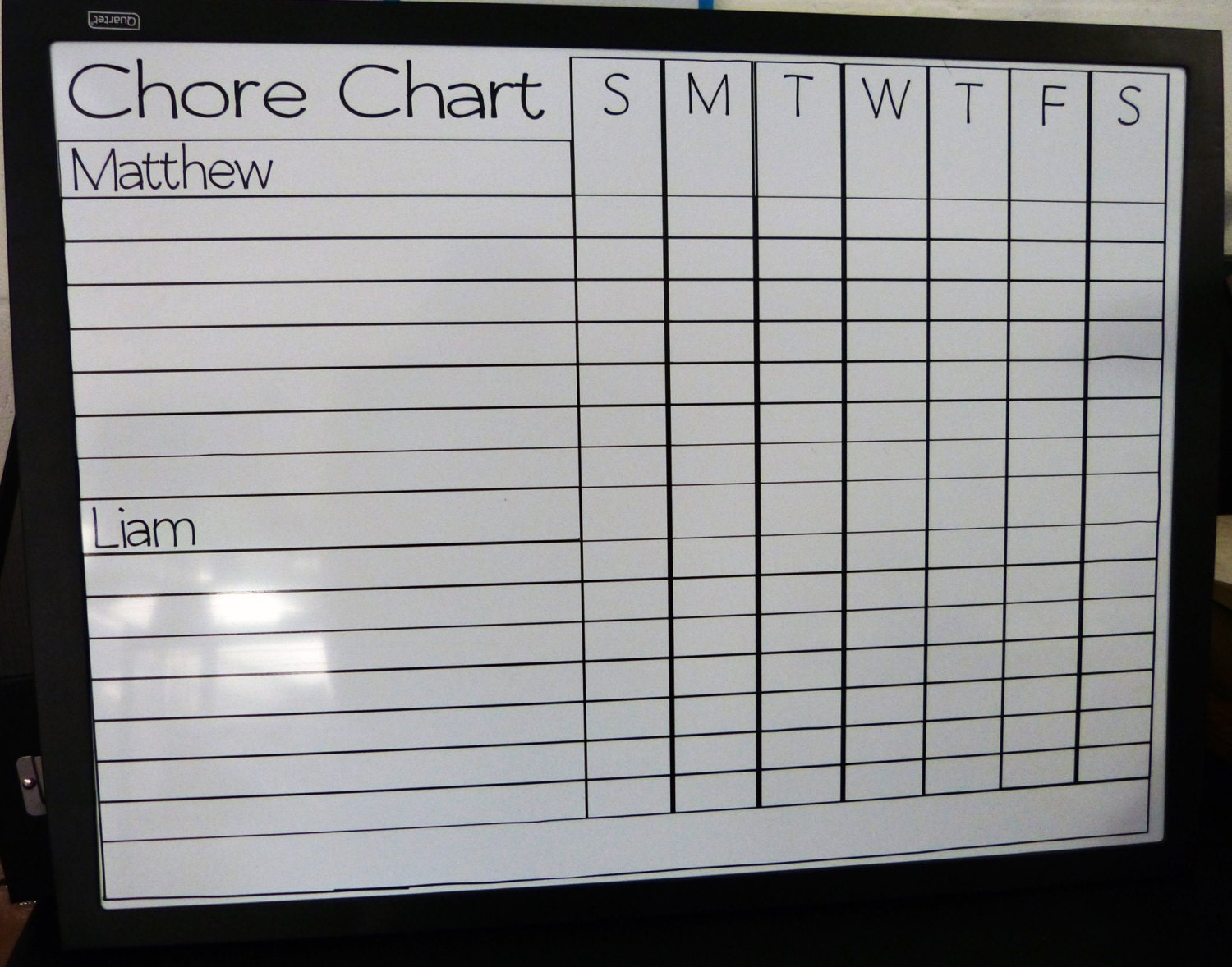 Dry Erase Chore Chart Chalkboard chore chart kids chore