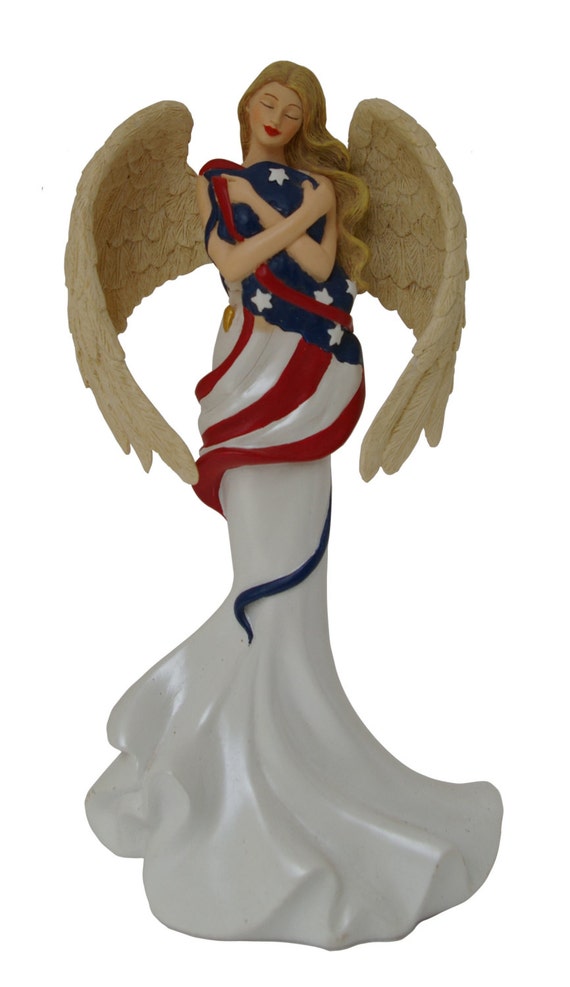 Items similar to Thomas Kinkade Patriotic Angel Figurine: O! Say Can ...