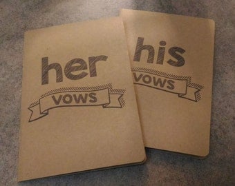 His / Hers Vow Cards - Chalkboard Font