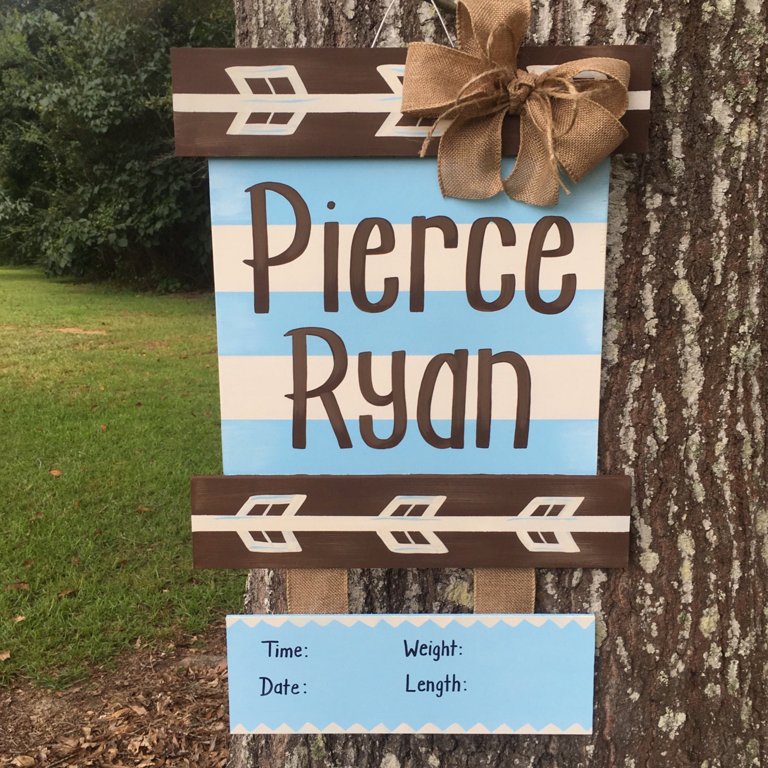 Baby Boy Arrow Hospital Door Hanger Baby Boy Hospital Door