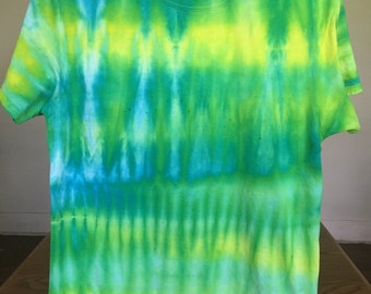 2000s Tie-Dye Liquid Blue Psychedelic Mushroom T-shirt XL