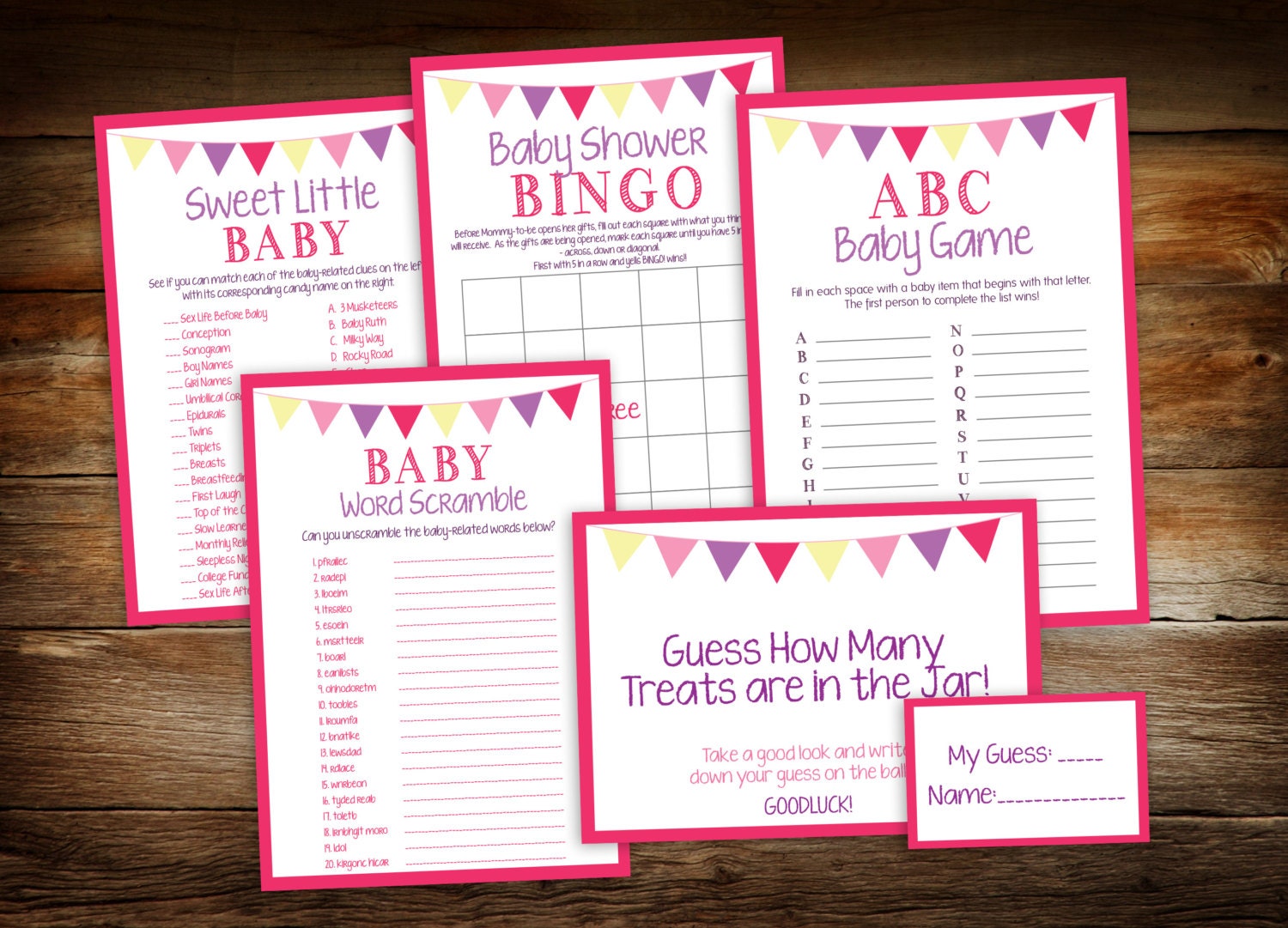 Baby Shower Games Sweet Little Baby ABC Game & Baby BINGO