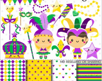 Mardi Gras Party Cute Digital Clipart Mardi Gras Clip art