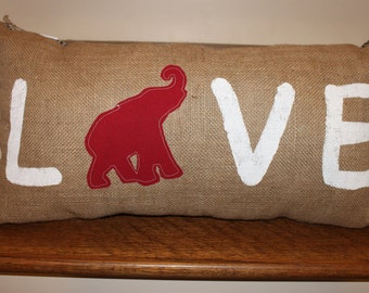 Love Alabama Pillow, Big Al Pillow, BAMA Pillow, University of Alabama Pillow, Roll Tide Pillow, Dorm Room Decor, Collegiate Pillow, Big Al