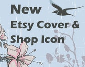 Etsy Cover Photo (Etsy Banner) and Shop Icon, Floral bird vintage pre-made Etsy shop banner and avatars, Etsy cover shop, on vacation, sale Etsy Cover Photo (Etsy Banner) and Shop Icon, Floral bird vintage pre-made Etsy shop banner and avatars, Etsy cover shop, on vacation, sale