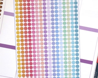 Pastel Rainbow Mini Dots Planner Stickers