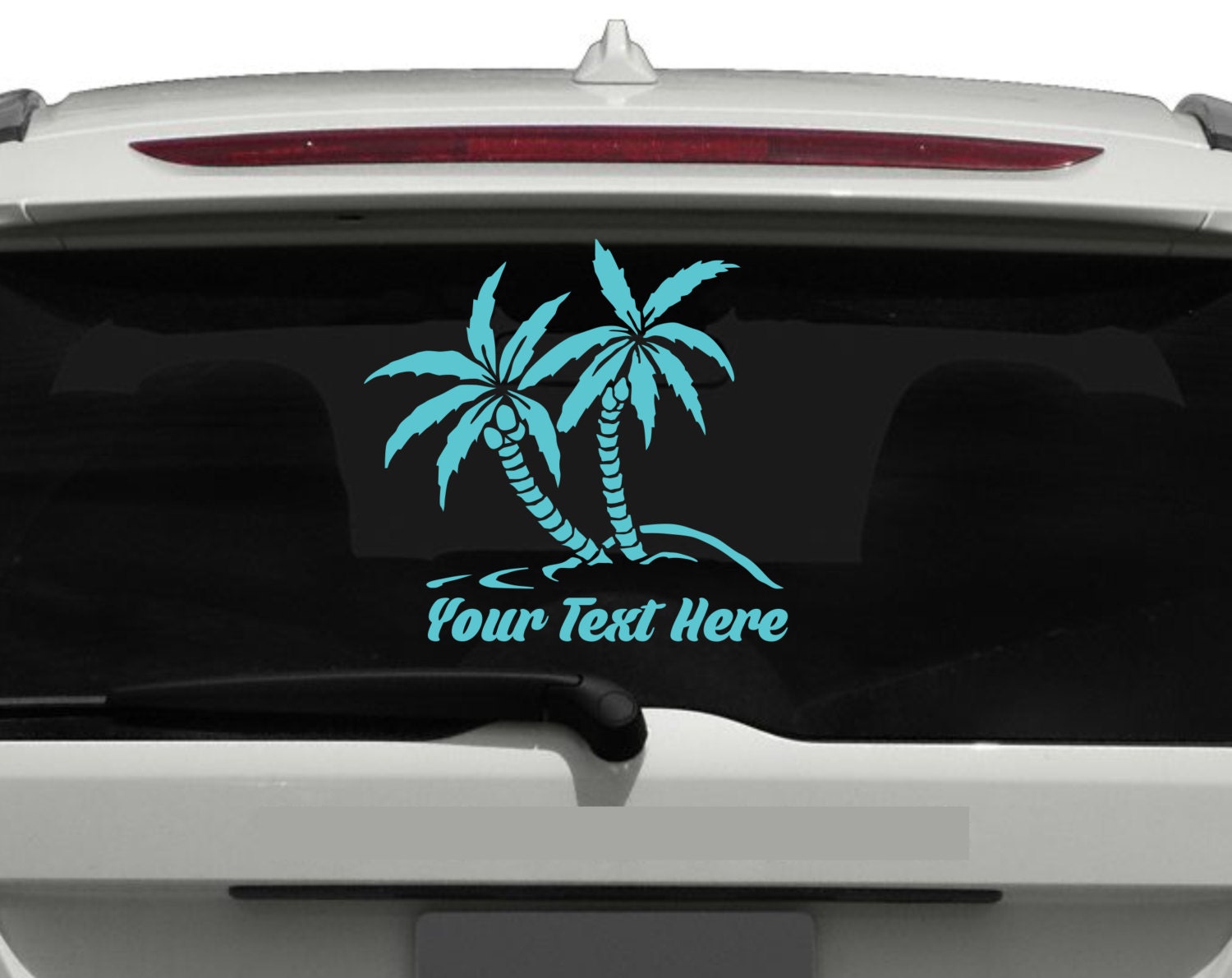 Custom Palm Trees Vinyl Decal *Enter Custom Text, Size and