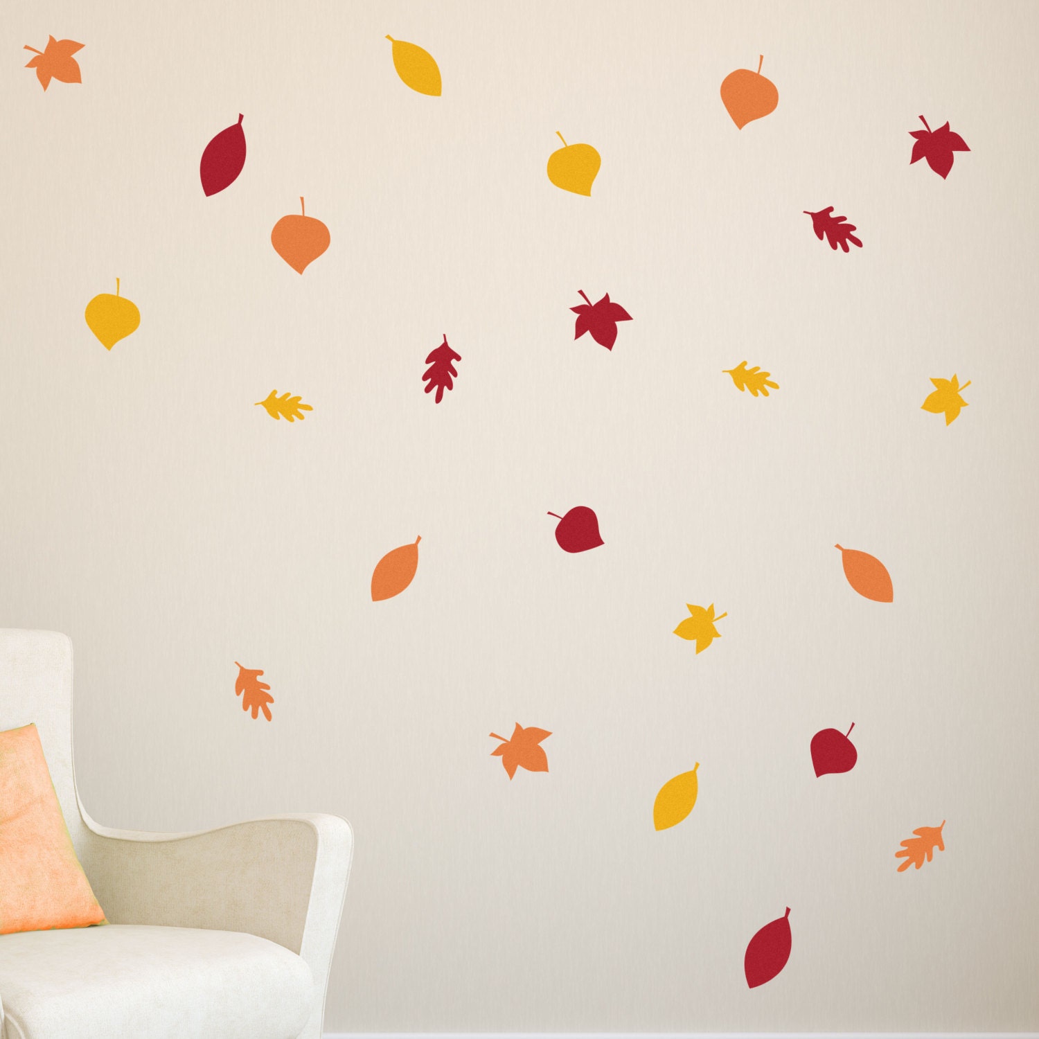 24 pc Fall Leaves Wall Decals Autumn Leaves Decals Fall