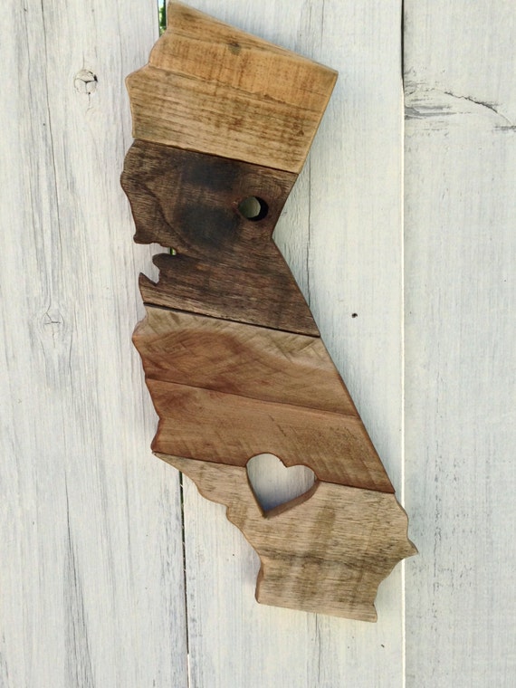 Reclaimed Wood California Sign Wooden by ShineBoxPrimitives