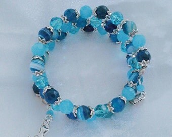 Mermaid treasures memory wire bracelet