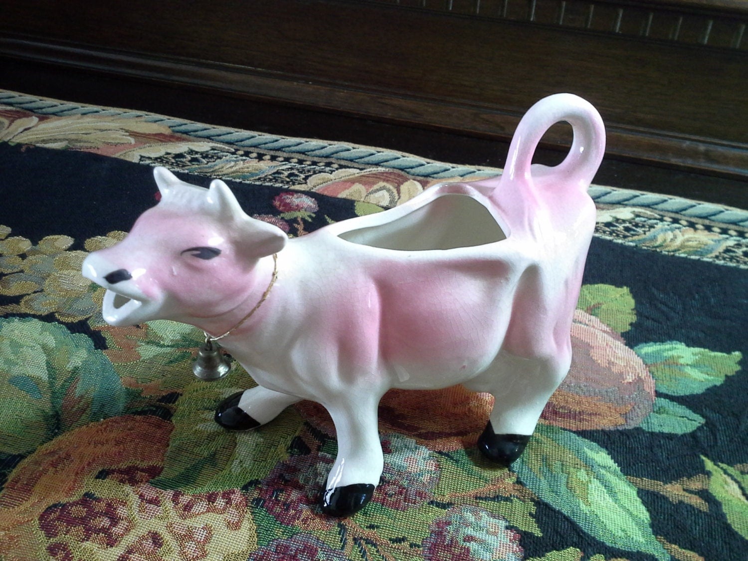 Pink Cow Creamer Vintage 1950s Pink by FiresideInnAntiques