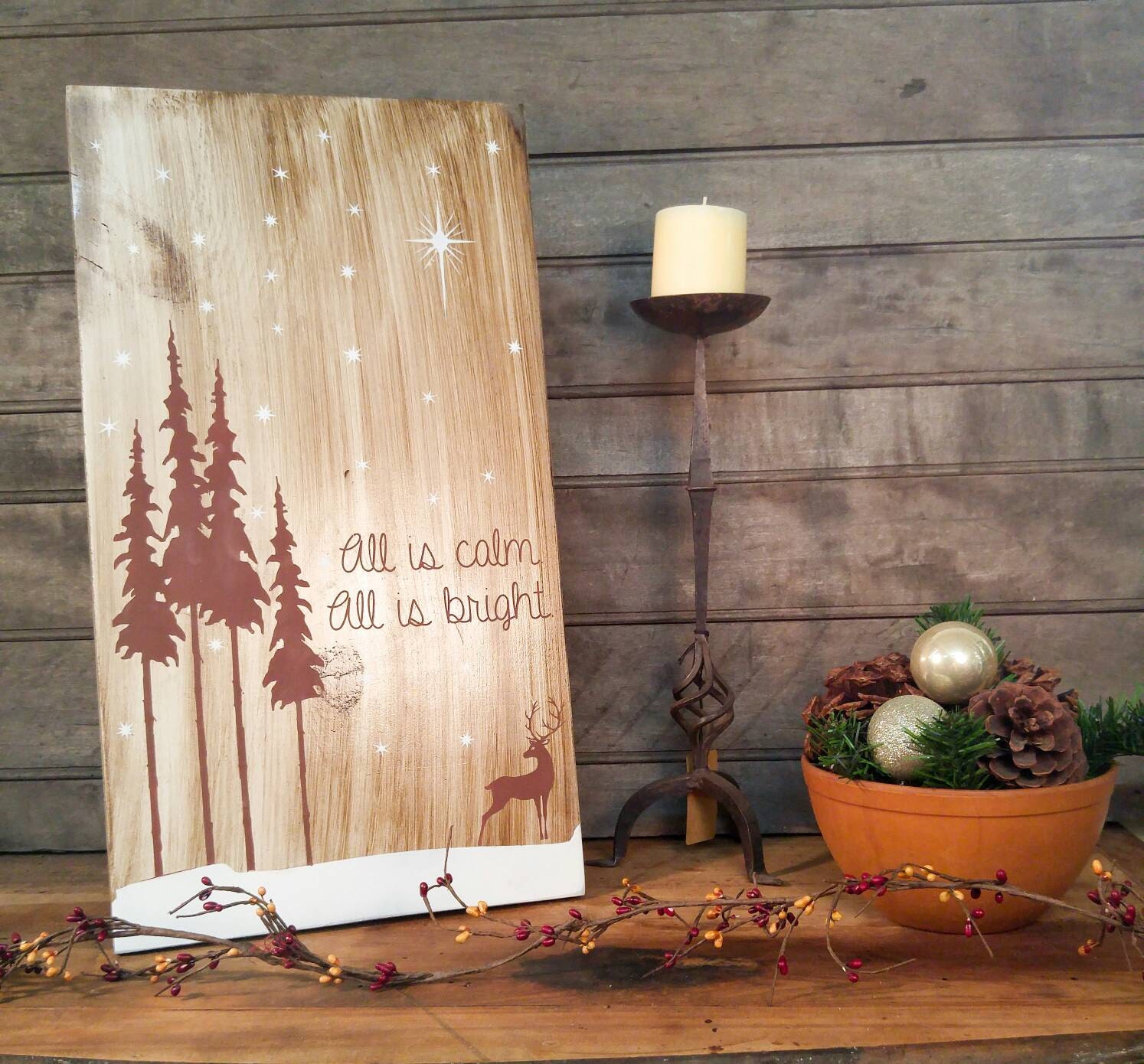 Rustic Holiday Sign Christmas Sign Rustic Christmas