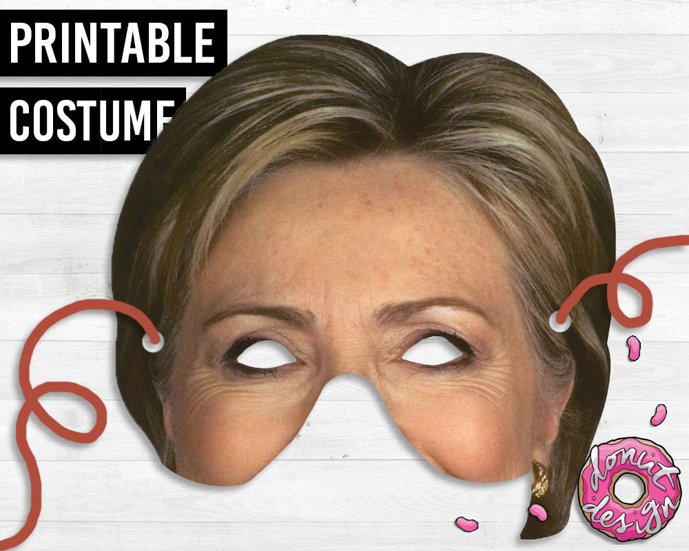 Printable Hillary Clinton Mask // Halloween // DIY by aDonutDesign