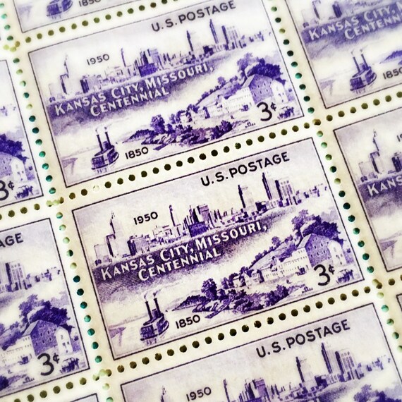 10 Kansas City Missouri Centennial Stamps Unused Vintage US