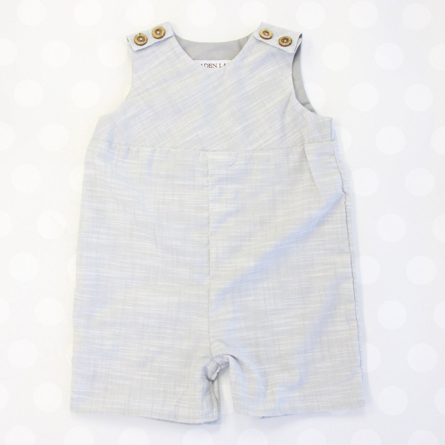 Gray Linen Baby Boy's Romper by CadenLaneGifts on Etsy