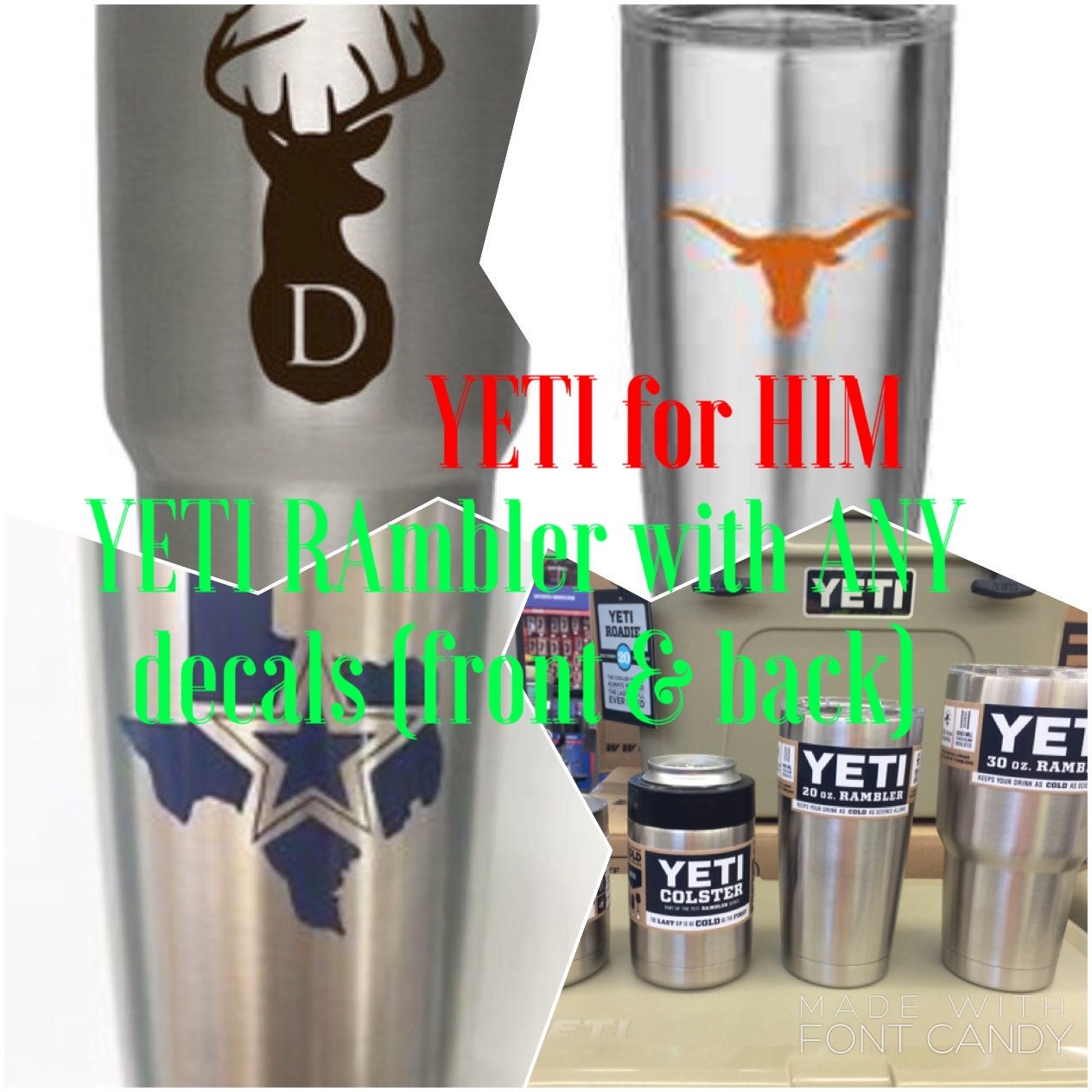 Yeti Rambler For Him With Any Custom Decals