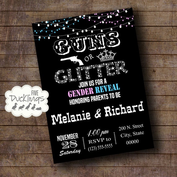 Guns Or Glitter Invitations 9