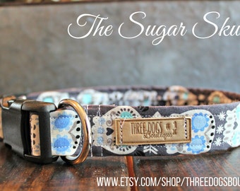 The Sugar Skull Dog Collar- Free shipping!