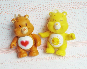 Care bear 1983 set of 2 funshine bear and tender heart bear made in Hong Kong