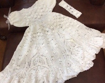 Field of flowers Crochet christening outfit pattern, crochet christening gown pattern, blessing gown pattern, baptism dress pattern,