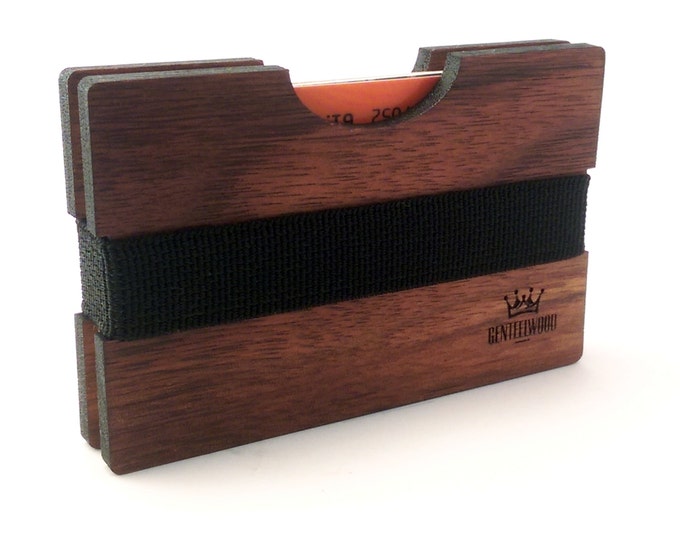 Wood Wallet Handmade Walnut / Slim wooden wallet / credit card wallet / slim GenteelWood wallet / Minimalistic wallet / Valentines gift