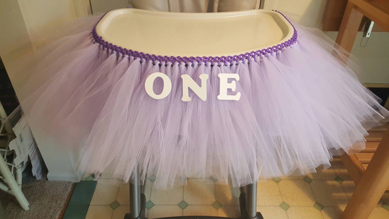 HIGH CHAIR TUTU tulle table skirt banner highchair decoration