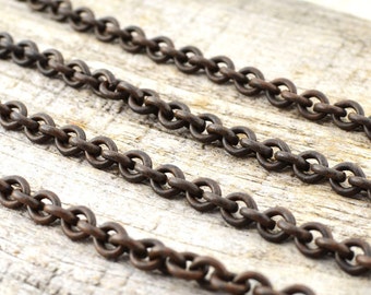Rustic Chain, Thick Brass Chain, Antiqued Chain, Distressed Chain, Aged Chain, Brown Chain BR-CHAIN-01