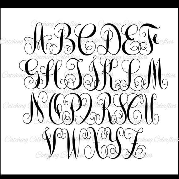 Intertwine Vine Monogram Letters SVG Monogram Cut Files