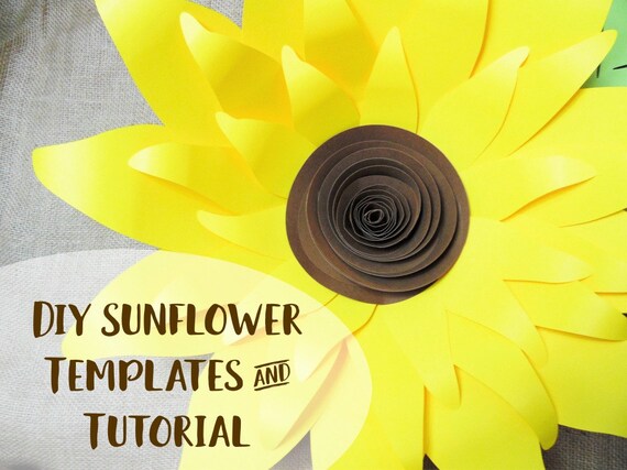 Giant Paper Sunflower Template Patterns and Tutorial- SVG Cut files for Cricut & Silhouette- DIY paper flowers- Printable Flower Templates