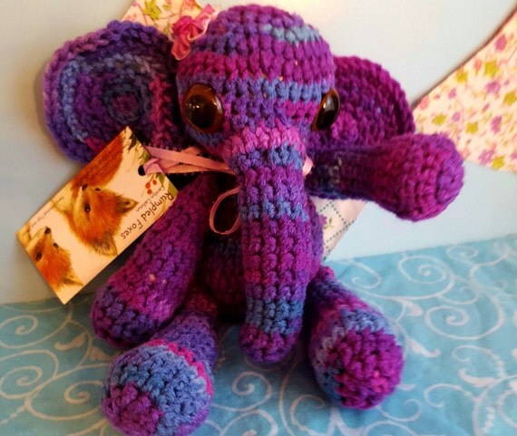 large purple stuffed elephant