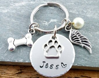 Dog Memorial ~ Dog Loss ~ Pet Loss~ Custom Dog Tag ~ Custom Pet Tag ~ Dog Remembranc~ Personalized Dog Keychain