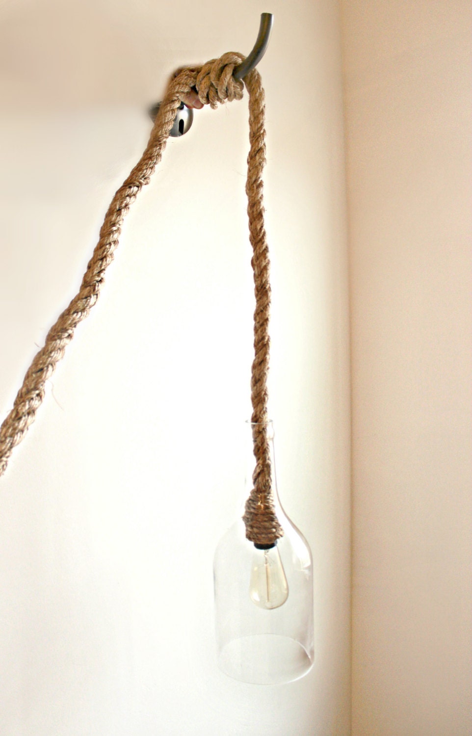 DIY Pendant Rope Light Manila Rope Cord w/ Electrical Wire