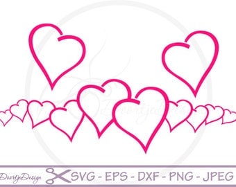 SVG Love, Valentine Hearts Vector Files EPS, Clipart Hearts DXF files silhouette, png, svg files for cricut, Scrapbooking Hearts
