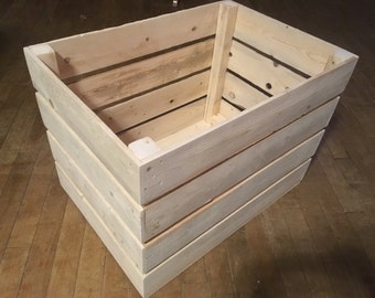 Large Rustic Wooden Crate, 16x16x22, Produce Crate, Apple Crate