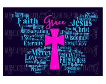 Grace Butterfly Jesus SVG DFX Cut file Cricut explore file