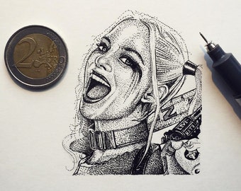 Suicide Squad (The Joker & Harley Quinn) - x2 Miniature Prints