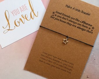 Make A Wish Bracelet / Charm Bracelet - Good Friends Are Like Stars