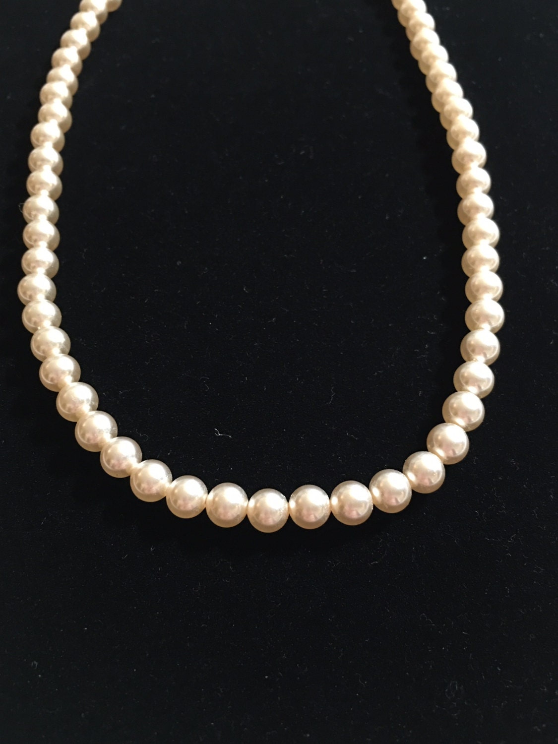 Vintage Lotus Lady Faux Pearl Necklace