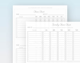 Family Chore Chart | Printable Page