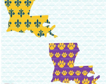Louisiana State Shape - State Pride / Love svg Saints svg Tigers svg dxf eps jpg files for Cricut / Silhouette and other cutting machines