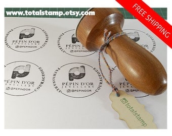 Custom Rubber Stamp - Etsy Logo - Wedding - Business Card Stamp - Custom Business Stamp - Any Image Stamp