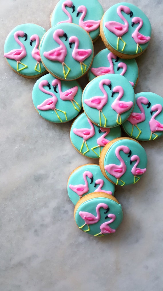 Flamingo Monogram Sugar Cookies by MerciBakery on Etsy