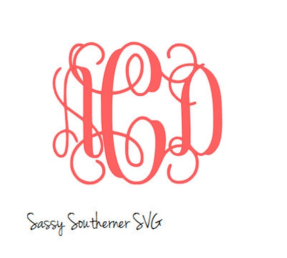 Download Vine Monogram SVG Cut Files for Silhouette / by TheSassyBeeSVG