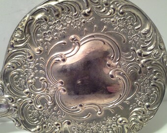 Silver tone hand mirror, silverplated?