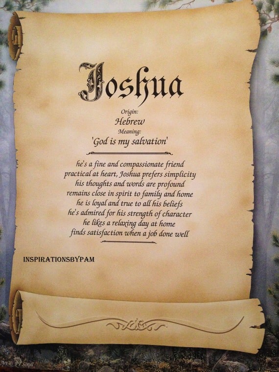 Joshua First Name Meaning Art Print-Name Meaning Art-Scroll