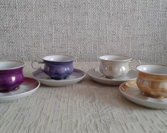 Vintage coffee cups and saucers - Set of vintage porcelain cups - Coffee set - Set of vintage cups - Vintage cup - Coffee cups